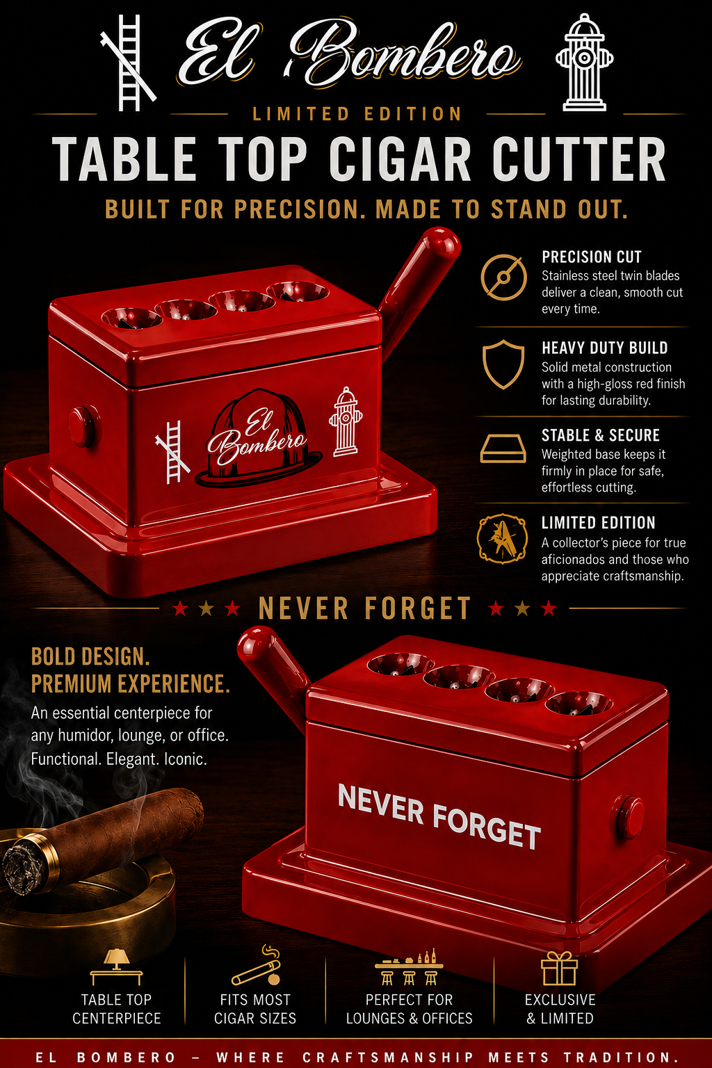 El Bombero™ Tabletop Cigar Cutter